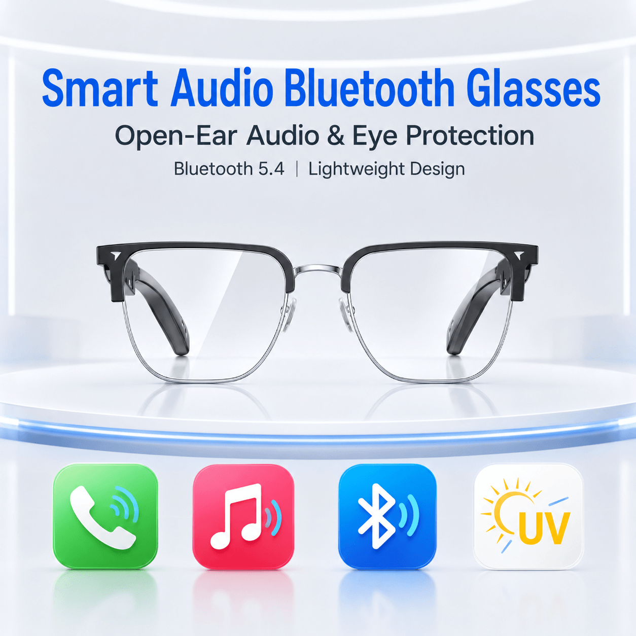Gaming Glasses Blue Light - AIMB V2 Smart Bluetooth Glasses Blue