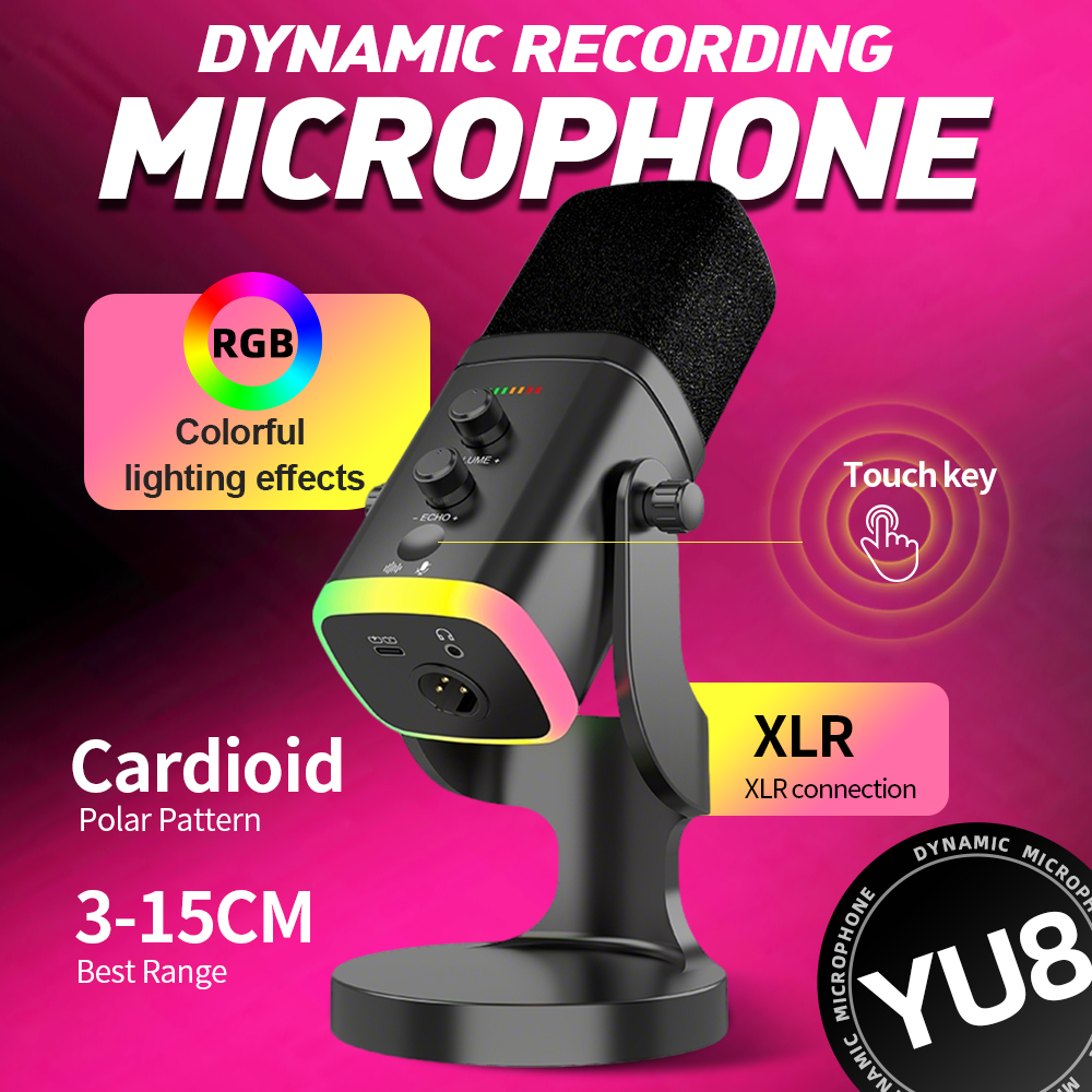 Pc Gaming Live Streaming - RGB Gaming Microphone USB Microphone With