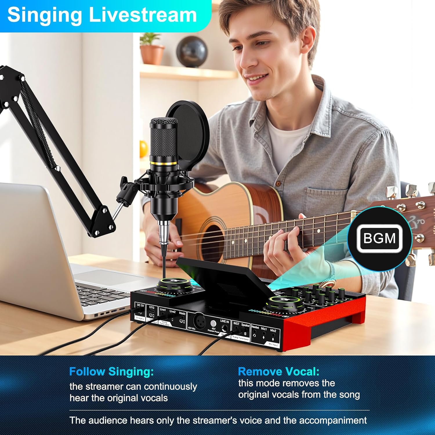 Pc Gaming Live Streaming - Tenlamp Sound Board for PC/Phone Podcast
