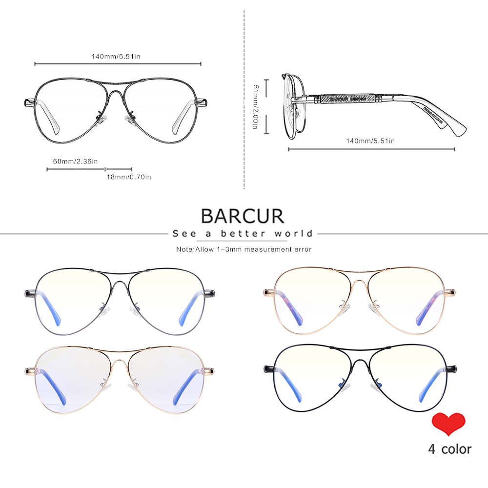 BARCUR Anti Blue Light Blockin - مراجعة Gaming Glasses Blue Light وسعره