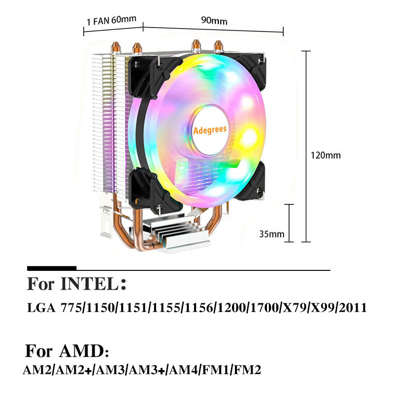 CPU Cooler 3Pin/4Pin PWM CPU P - مراجعة Pc Gaming Rgb وسعره