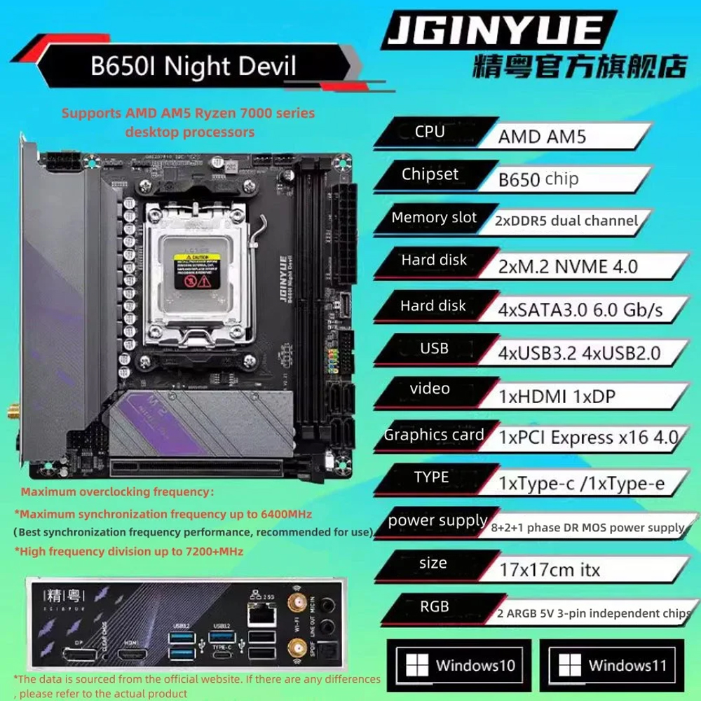 JGINYUE B650 ITX Motherboard S - مراجعة Pc Gaming Amd Ryzen 5 وسعره