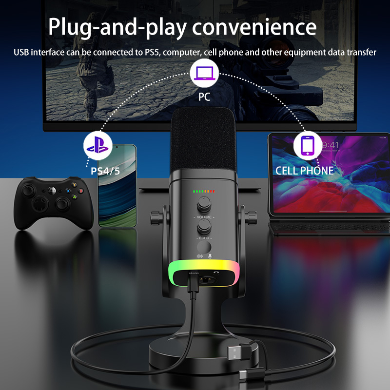 RGB Gaming Microphone USB Micr - مراجعة Pc Gaming Live Streaming وسعره