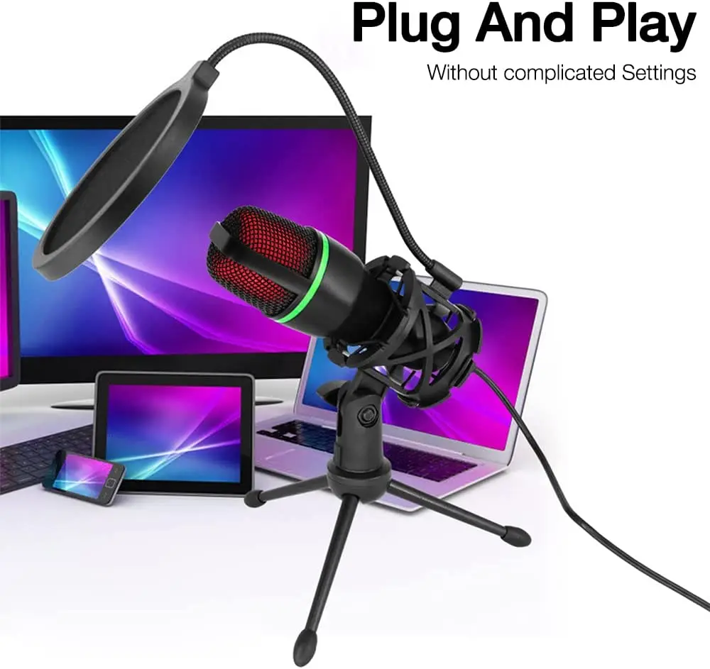 Condenser Microphone USB Wired - مراجعة Pc Gaming Live Streaming وسعره
