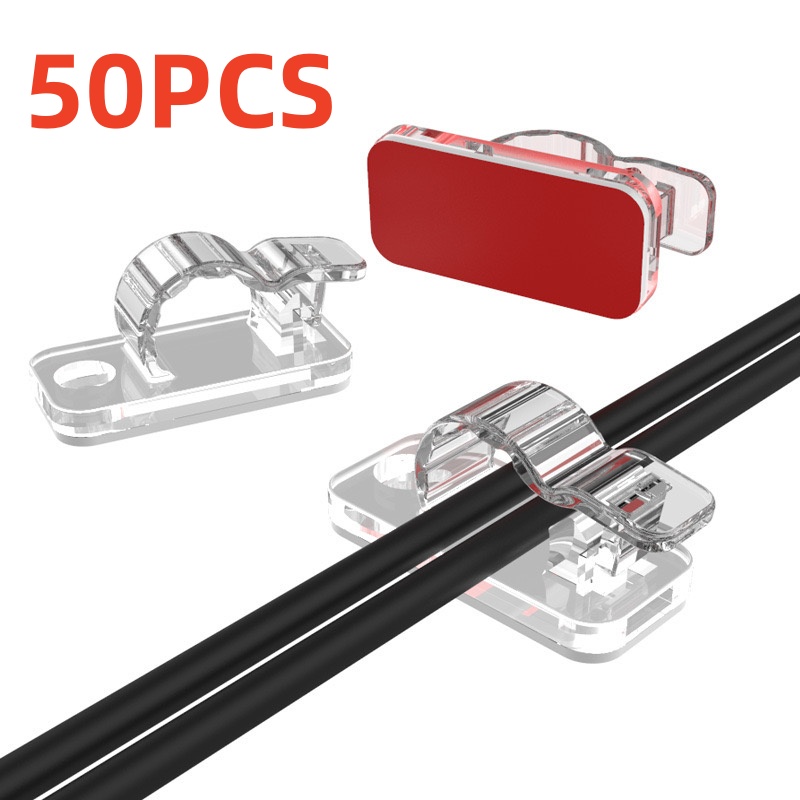 10/50PCS Cable Organizer Clips - مراجعة Cable Management Sleeve وسعره