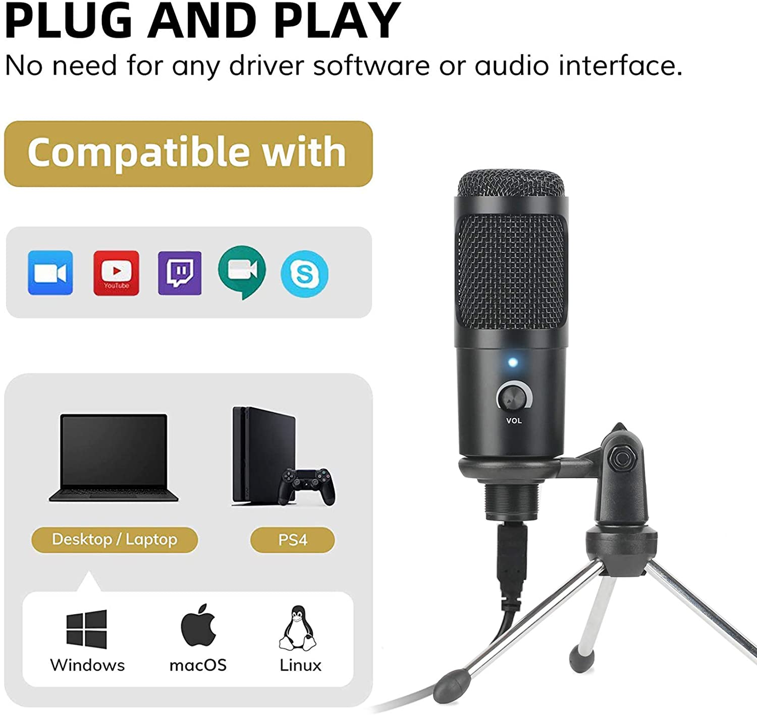 USB Condenser Microphone Recor - مراجعة Pc Gaming Live Streaming وسعره