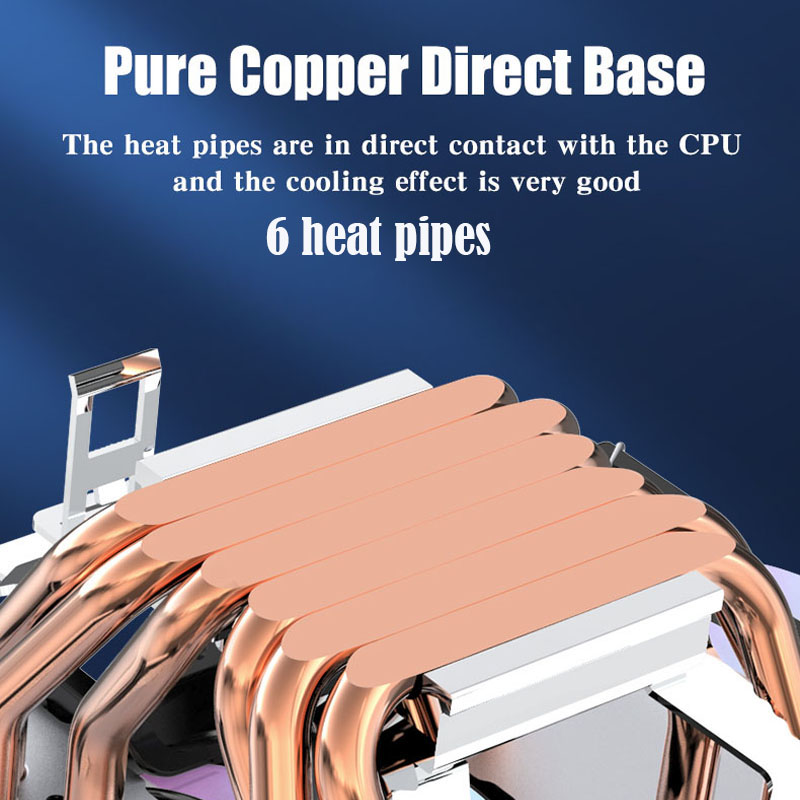 6 Heat Pipe CPU Cooler 4Pin PW - مراجعة Pc Gaming Rgb وسعره
