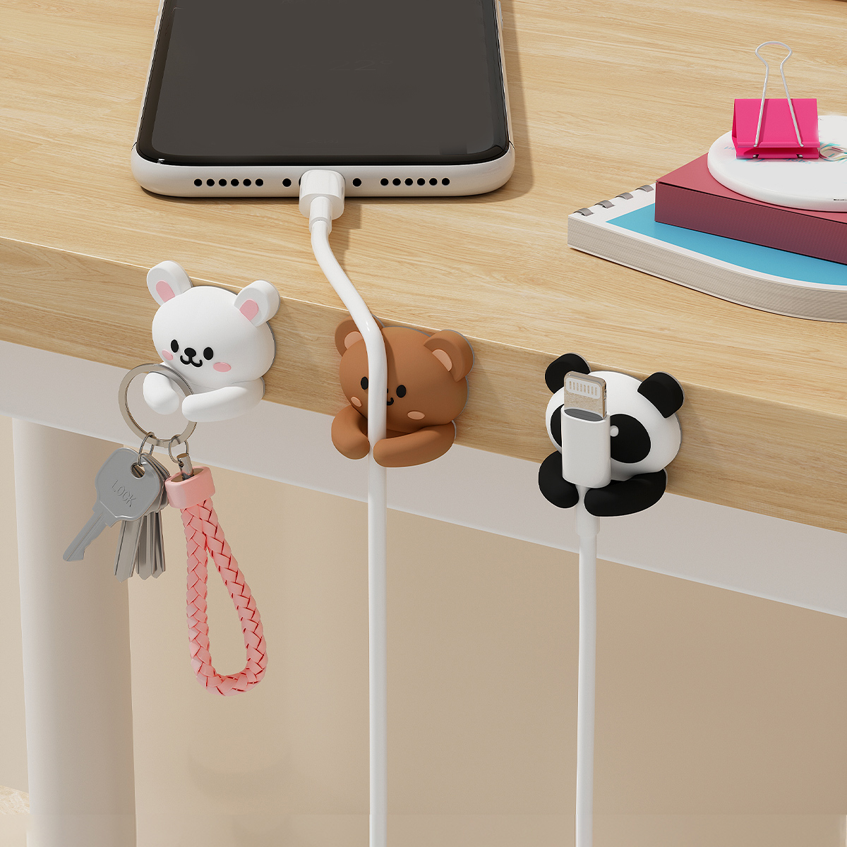 2/3pcs Cute Cartoon Desktop Ca - مراجعة Cable Management Sleeve وسعره