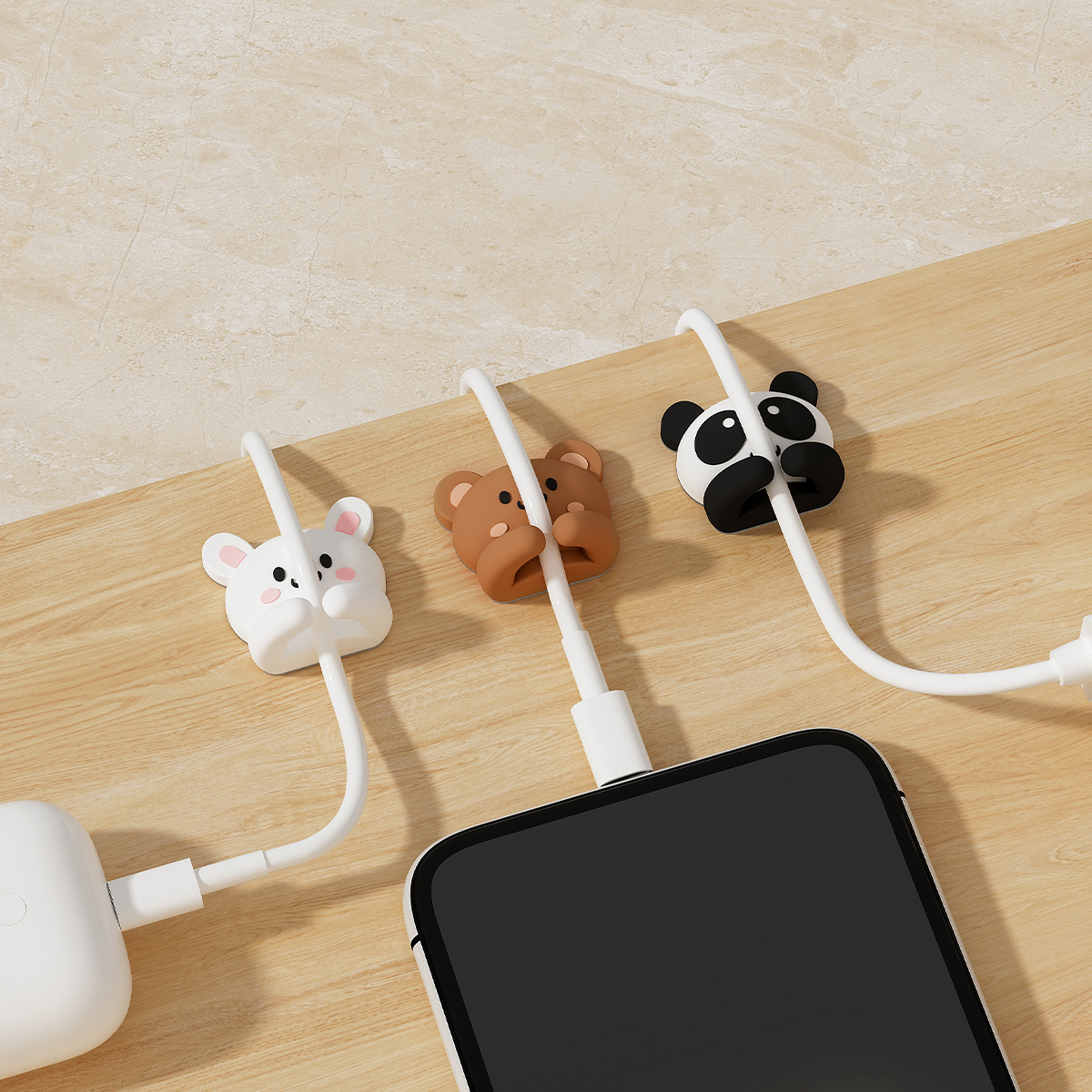 2/3pcs Cute Cartoon Desktop Ca - مراجعة Cable Management Sleeve وسعره