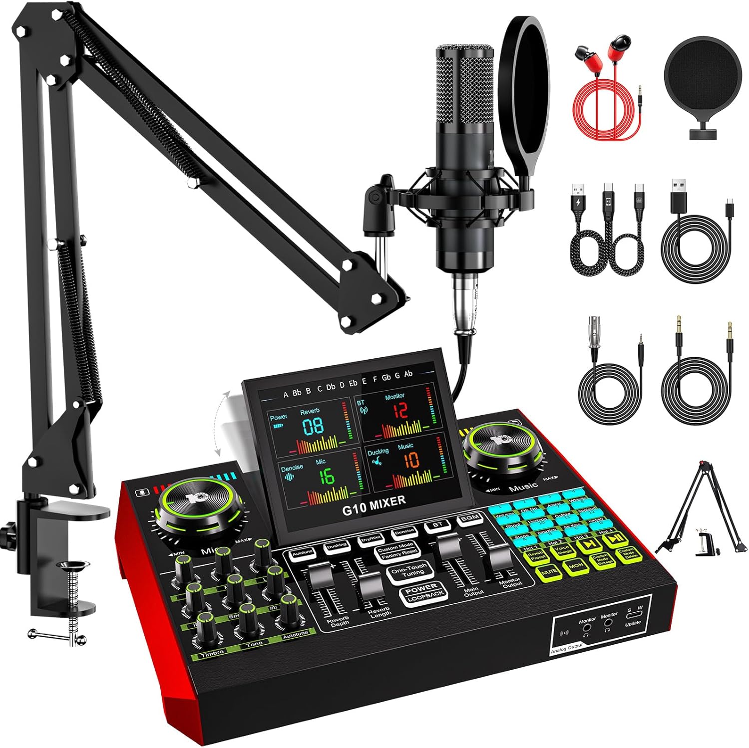 Tenlamp Podcast Equipment with - مراجعة Pc Gaming Live Streaming وسعره