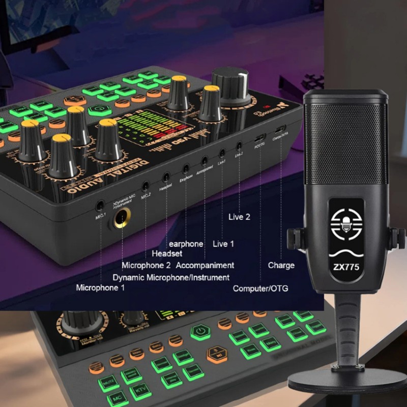 A41Z-V90+ZX775 Sound Card Set  - مراجعة Pc Gaming Live Streaming وسعره