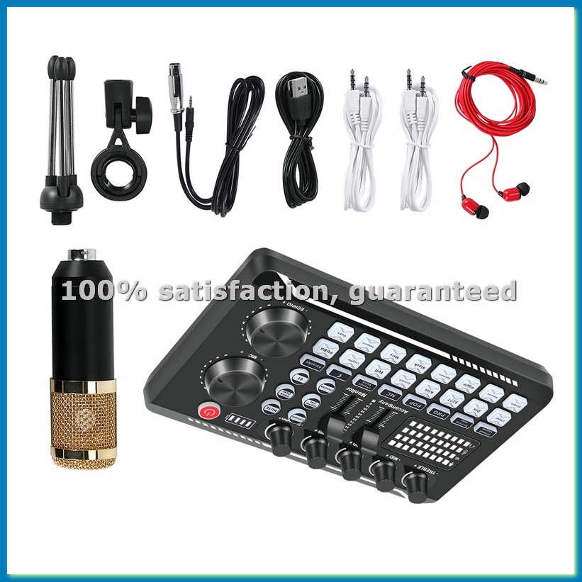 F998 Sound Card Kit,BM-800 Mic - مراجعة Pc Gaming Live Streaming وسعره